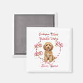 Personalised Cockapoo Kisses Valentine Wishes Magnet (Vorderseite/Rückseite)