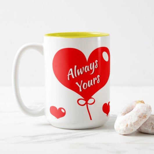 Personalised Coffee Mug For Girlfriend-Boyfriend Zweifarbige Tasse (Mit Donut)