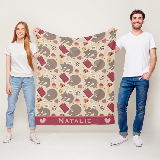 Personalised Cozy Cat Lovers Collage Fleecedecke (Beispiel)