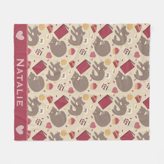 Personalised Cozy Cat Lovers Collage Fleecedecke (Vorderseite (Horizontal))