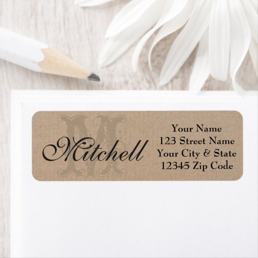 Personalised craft paper return address labels (Insitu)