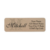 Personalised craft paper return address labels (Vorne)