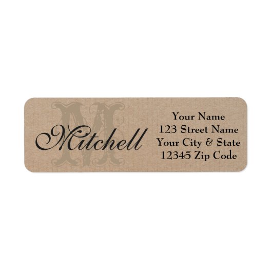 Personalised craft paper return address labels (Vorne)