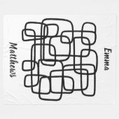 Personalised Custom Name Abstract Line Art Fleecedecke (Vorderseite (Horizontal))