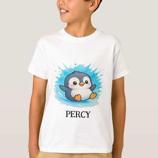 Personalised Cute Animal Tee - Kids T-Shirt Percy (Vorderseite)
