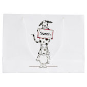 Personalised Cute Dog Acrobat  Große Geschenktüte (Rückseite)