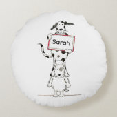 Personalised Cute Dog Acrobat Throw Pillow Cushion Rundes Kissen (Rückseite)