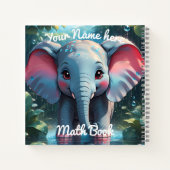 Personalised Cute Elephant in the Rain  Notizblock (Rückseite)