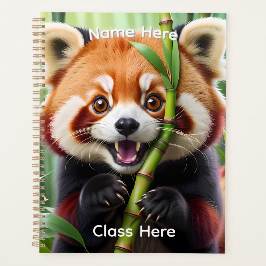 Personalised Cute Kawaii style Red Panda  Planer (Vorderseite)