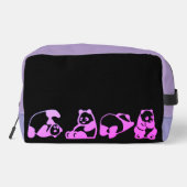Personalised Cute Panda Illustration zipper bag Waschbeutel (Rückseite)