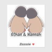 Personalised Cute Penguin Valentine Sticker (Blatt)