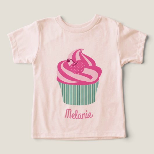 Personalised Cute Pink Cupcake (Design Vorderseite)
