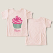 Personalised Cute Pink Cupcake (Design Vorderseite & Rückseite)