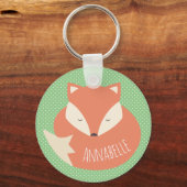 Personalised Cute Sleeping Fox Schlüsselanhänger (Vorderseite)