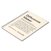 Personalised Difference Maker Definition Notizblock (Linke Seite)