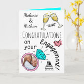 Personalised Engagement Gratulationen Foto Card Karte (Gelbe Blume)