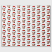 Personalised Face Santa Hat Gift Wrap Geschenkpapier (Flach)