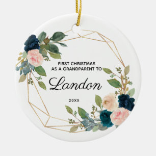 Personalised First Christmas As a Grandparent Cera Keramik Ornament