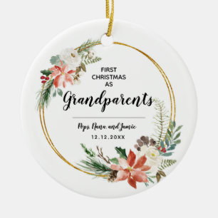 Personalised First Christmas as Grandeltern Keramik Ornament