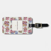 Personalised Floral Luggage Tag | Adventure Awaits Gepäckanhänger (Vorderseite horizontal)
