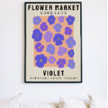 Personalised Flower Market Birth flower Art Print Poster<br><div class="desc">This art print is in the style of a flower market poster. The flowers are violets which are the birth flower for February. There is space to personalise the text to change the location to somewhere special to you and the subtitle to someone’s name or birth date. This would be...</div>