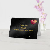 Personalised Foil Love you to the Moon folded card (Orchidee)