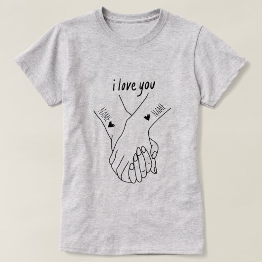 Personalised for couples on the day of love T-Shirt (Design vorne)