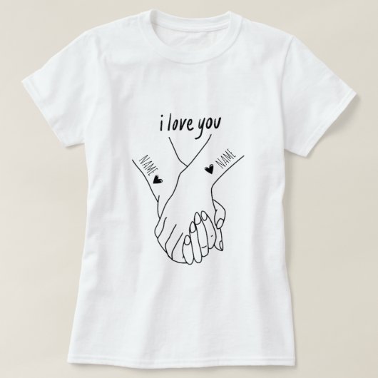 Personalised for couples on the day of love T-Shirt (Design vorne)