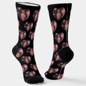 Personalised Girlfriend Heart Face Socken (Gewinkelt)