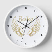 PERSONALISED GOLD ANGEL WINGS UHR (Vorderseite)