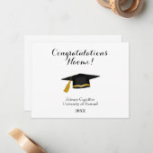 Personalised graduation card, card with mortar cap mitteilungskarte (Vorderseite/Rückseite Beispiel)