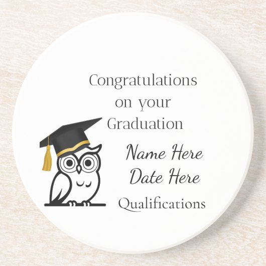 Personalised Graduation Gift for Her – Custom Name Getränkeuntersetzer (Vorne)