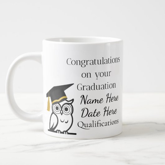 Personalised Graduation Gift for Her – Custom Name Jumbo-Tasse (Links)