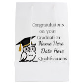 Personalised Graduation Gift for Her – Custom Name Mittlere Geschenktüte (Rückseite)