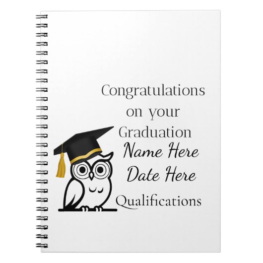 Personalised Graduation Gift for Her – Custom Name Notizblock (Vorderseite)