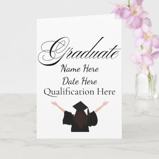 Personalised Graduation Name, Custom Gift for her Karte (Orchidee)