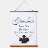 Personalised Graduation Name, Custom Gift for her Wandteppich Mit Holzrahmen (Vorderseite)