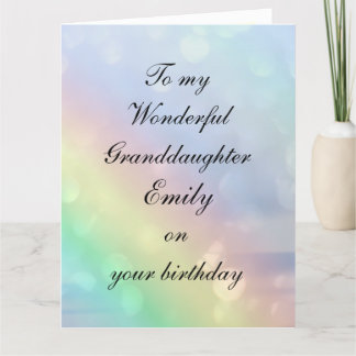 Personalised Granddaughter Birthday Karte