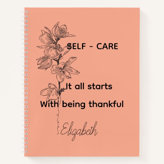 Personalised Gratitude Journal - Self Care Notizblock (Vorderseite)