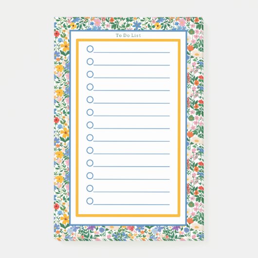 Personalised Happy Floral Botanical To Do List. Post-it Klebezettel (Vorderseite)