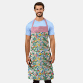 Personalised Happy Flowers Floral Pattern Apron. Schürze (Getragen)