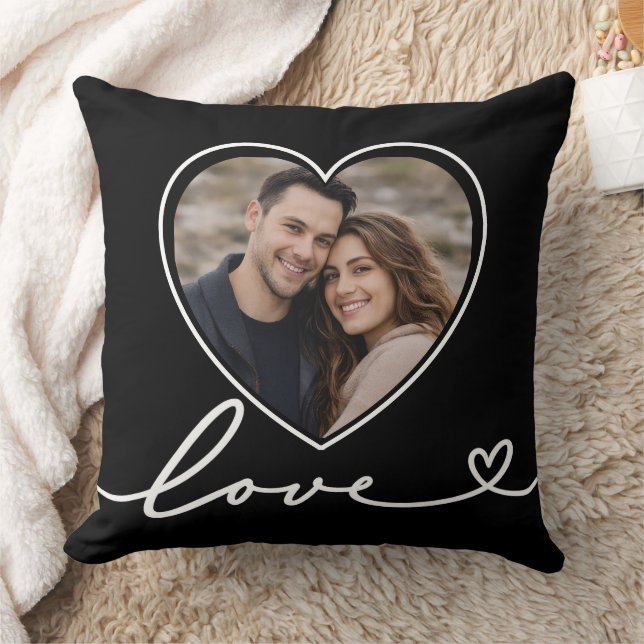 Personalised Heart Photo Pillow With Love Script Kissen (Decke)