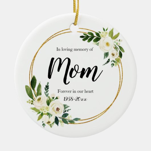 Personalised In Loving Memory Of Mom Porcelain Keramik Ornament (Vorne)