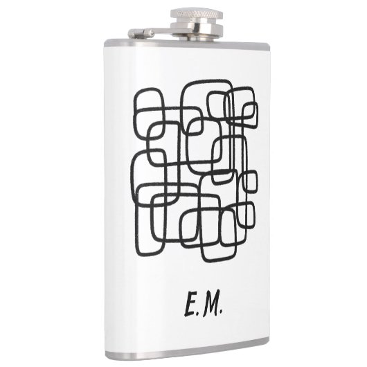 Personalised Initial Minimalist Abstract Line Art  Flachmann (Rechts)