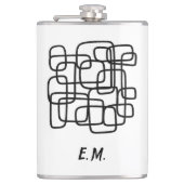 Personalised Initial Minimalist Abstract Line Art  Flachmann (Vorderseite)