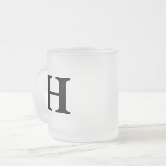 Personalised Initial Mug – Custom Letter Coffee  Mattglastasse (Vorderseite Links)