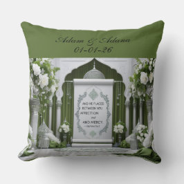 Personalised Islamic Bridal Throw Pillow Kissen