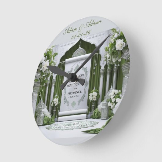 Personalised Islamic Bridal Wall Clock Runde Wanduhr (Winkel)