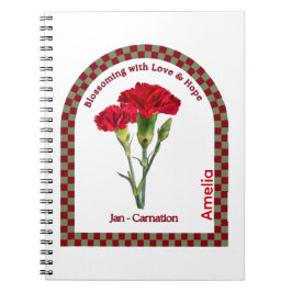 Personalised January Birth Month Flower Notebook Notizblock
