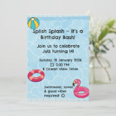 Personalised Kids Pool Party Invitation | Summer Einladung (Stehend Vorderseite)